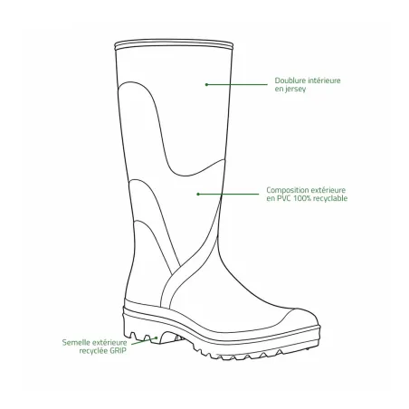 Bottes femmes et enfants Baudou Karol marron PVC jersey