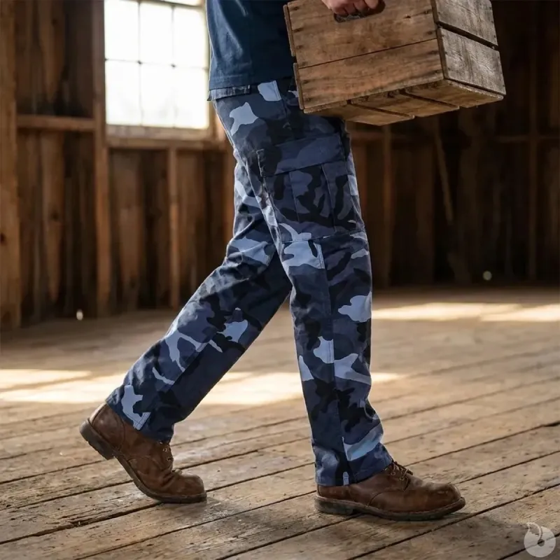 Pantalon BDU Idaho Camo Urban bleu 6 poches | Ducatillon