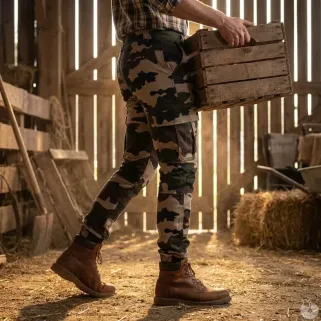 Pantalon de chasse F2 7 poches coton camo CE 40 à 64