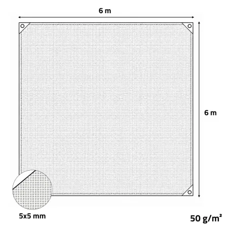 Filet de Récolte 6x6m - Maille 5x5mm en Polyéthylène Haute Densité