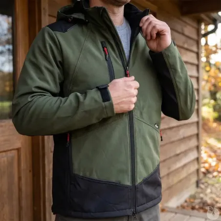 Blouson Softshell River polaire polyester kaki noir M à 3XL