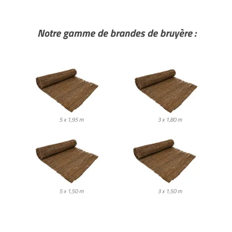 Brande de bruyère 3 × 1,80 m – Brise-vue naturel