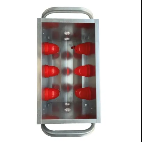 Mangeoire Galvanisée 6 Entrées - 30 kg pour Élevage Avicole