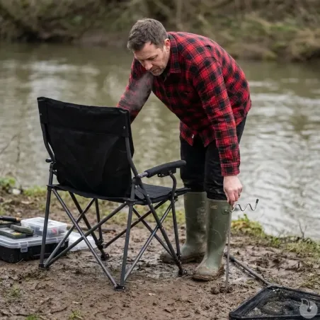 Chaise pêche pliable compacte transportable assise confortable