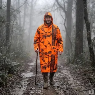 Manteau pluie orange camo Treeland étanche polyester PVC