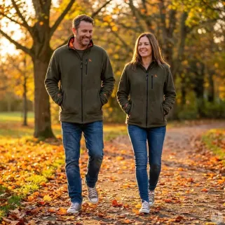 Blouson polaire réversible Pro Hunt polyester kaki/blaze M à 4XL