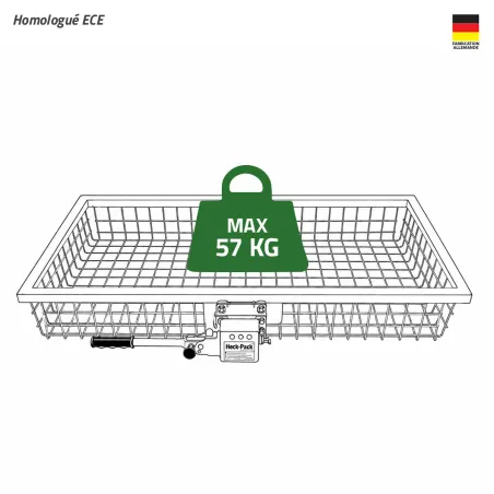 Porte-gibier relevable Heck-Pack 120 × 50 cm ECE | Ducatillon