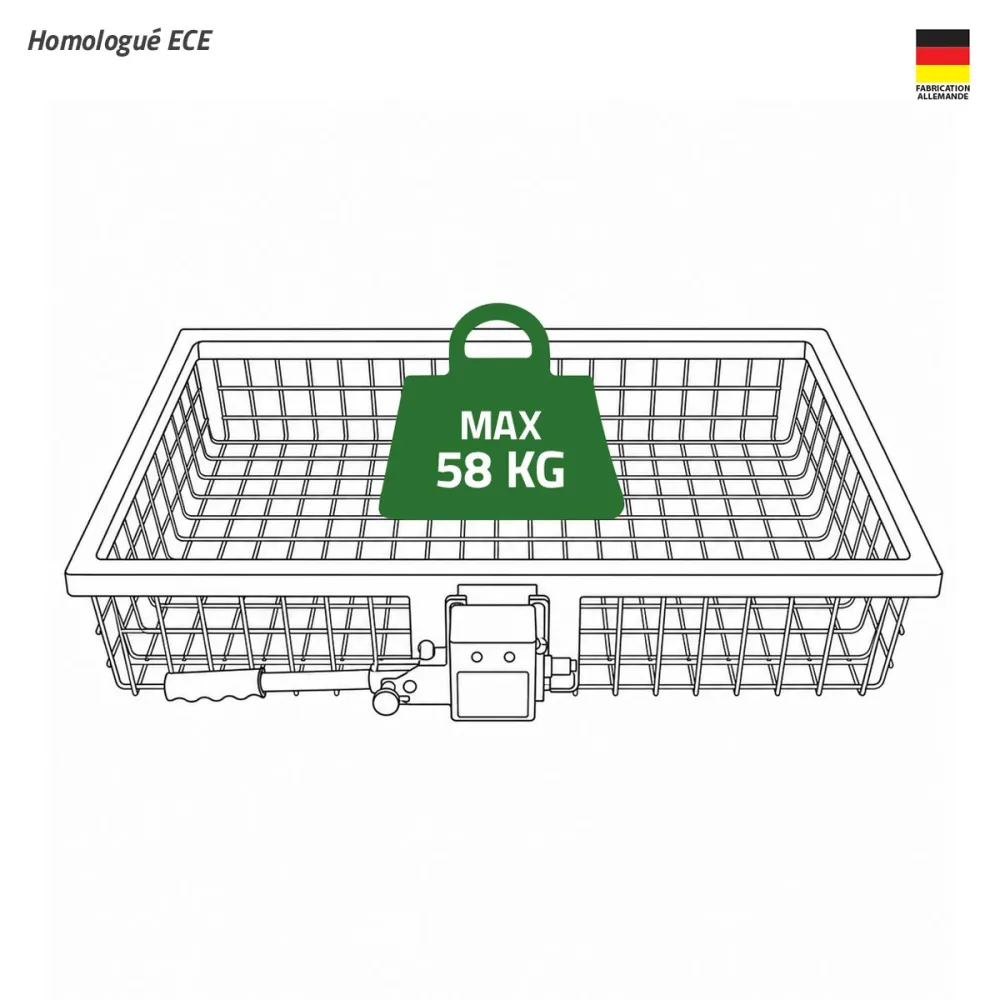 Porte-gibier Heck-Pack relevable de 100 × 60 cm