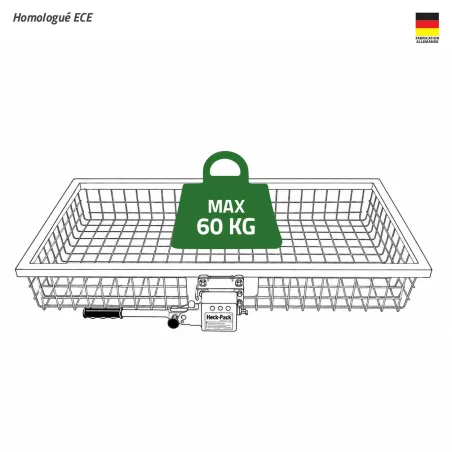 Porte-gibier fixe Heck-Pack 120 × 50 cm ECE | Ducatillon