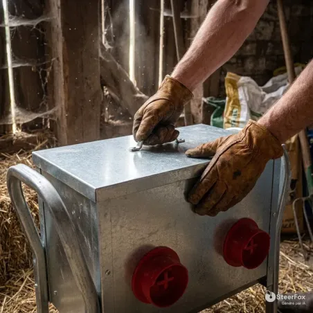 Mangeoire poules GAUN 15 kg à 4 entrées | Ducatillon