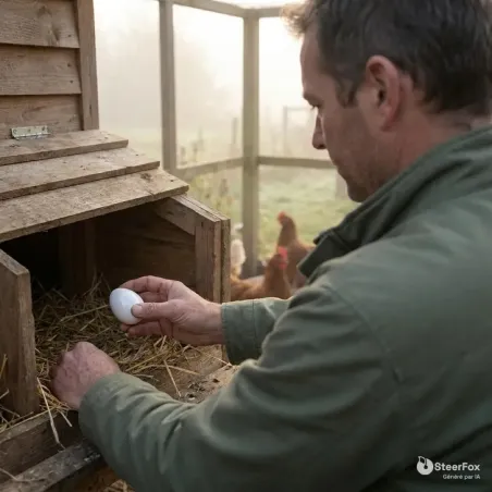 Lot 2 œufs factices OLBA pour poules | Ducatillon