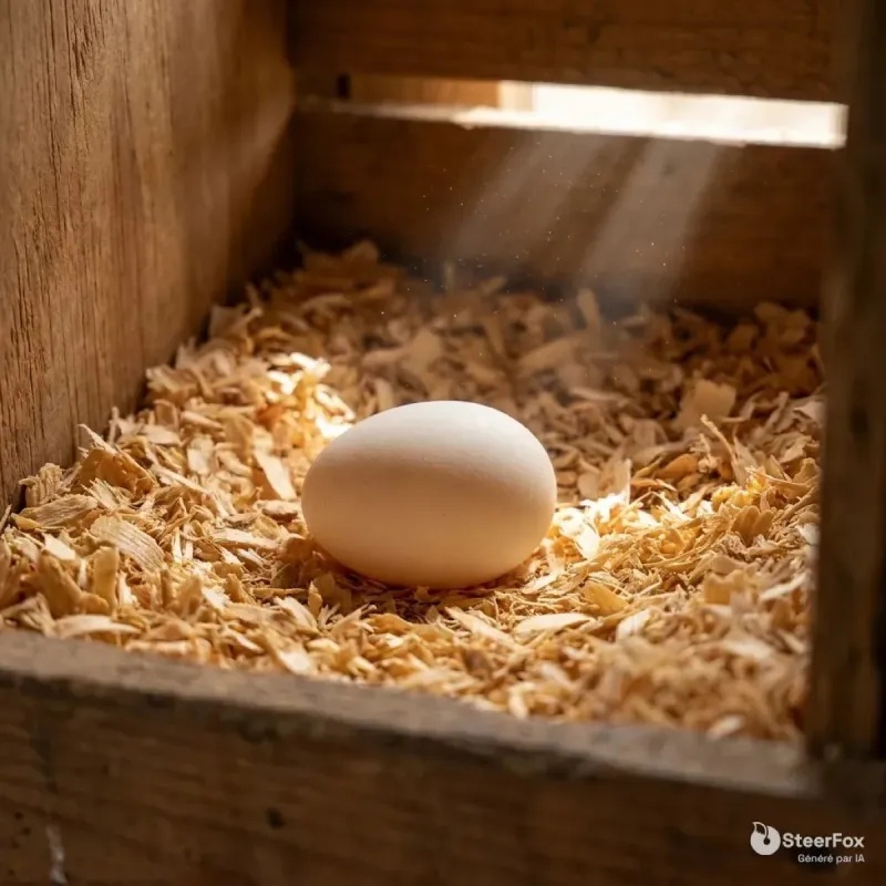 Lot 2 œufs factices OLBA pour poules | Ducatillon