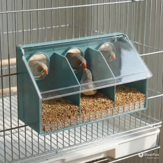 Mangeoire de cage 3 compartiments pour pigeons | Ducatillon