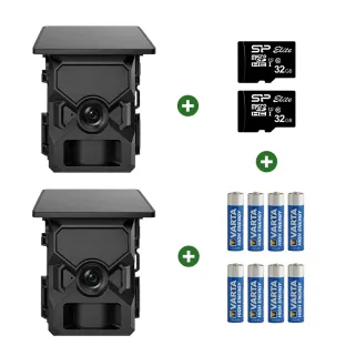 Caméra Solaire 4K avec Écran IPS 2 Pouces + 8 piles + 2 cartes SD 32Go