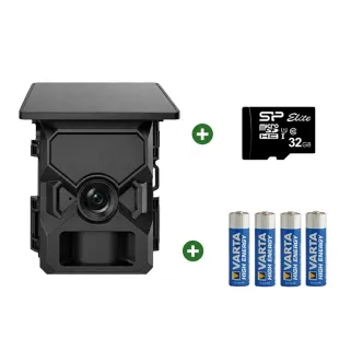 Caméra Solaire 4K avec Écran IPS 2 Pouces + 4 piles + 1 carte SD 32Go
