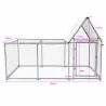 Enclos à volailles 3x1x1,7 m avec bâche Robuste et pratique