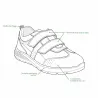Baskets cuir scratch double velcro Strech semelle PVC