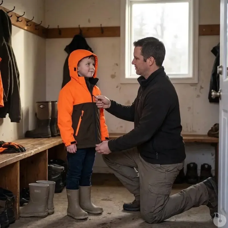 Veste enfant imperméable Ridge polyester orange vert 6 à 16 ans