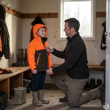 Veste enfant imperméable Ridge polyester orange vert 6 à 16 ans
