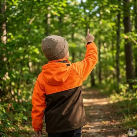 Veste enfant imperméable Ridge polyester orange vert 6 à 16 ans