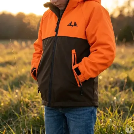 Veste enfant imperméable Ridge polyester orange vert 6 à 16 ans