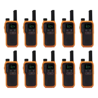 Lot de 10 Talkie-walkie lampe portée 5km rechargeable 18h