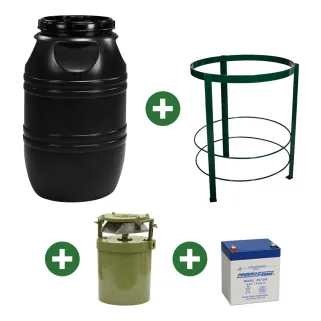 Kit Agrainoir Automatique 12V avec Bidon 220L Batterie et support