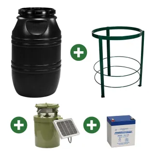Kit agrainoir 12V + bidon 220L + support + batterie 12V