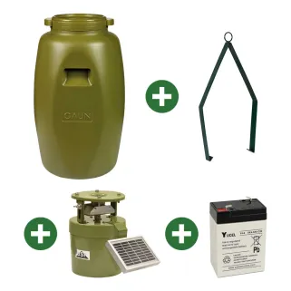 Kit agrainoir automatique 6v + bidon + suspente + batterie