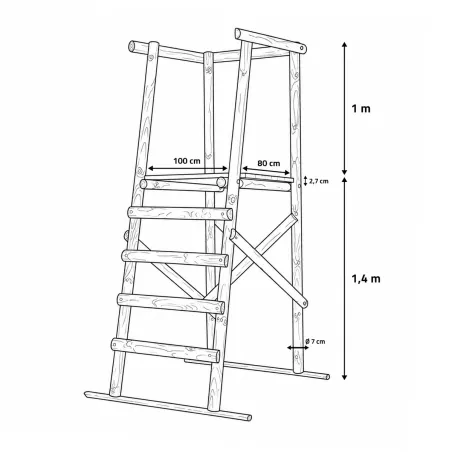 Lot de 20 Miradors de battue Sologne en bois, hauteur plancher 1,40m