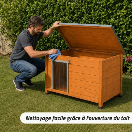 Niche en bois haute isolation 120x75x75cm - Épicéa 3 couches