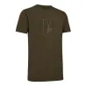 T-shirt Deerhunter cerf kaki viscose de bambou coton stretch