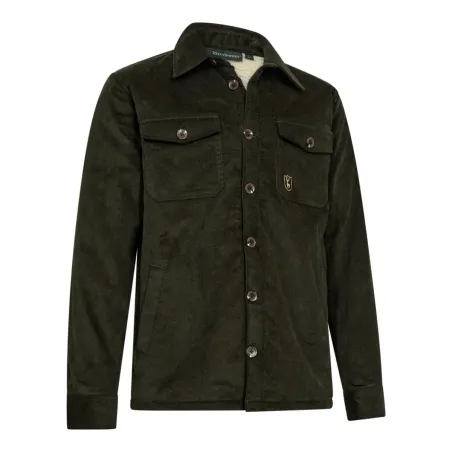 Veste Deerhunter verte en velours côtelé doublée sherpa