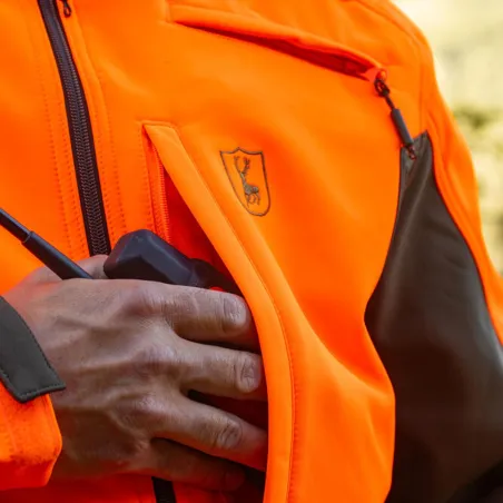 Veste softshell Deerhunter Rogaland orange et verte | Ducatillon