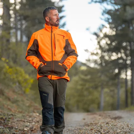 Veste softshell Deerhunter Rogaland orange et verte | Ducatillon