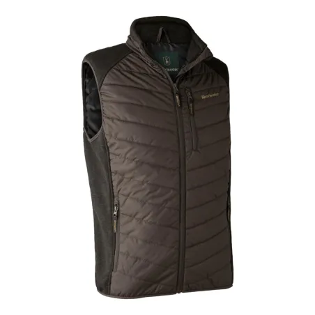 Gilet matelassé Deerhunter Moor marron à empiècements tricotés