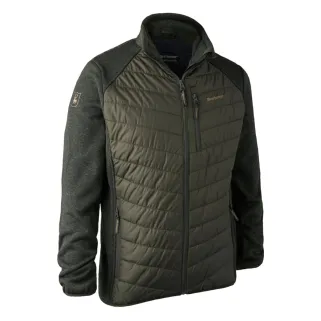 Veste matelassée Moor vert avec détails tricotés contrastants