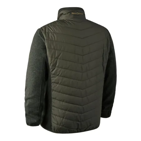 Veste matelassée Moor vert avec détails tricotés contrastants