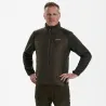Veste matelassée Moor vert avec détails tricotés contrastants
