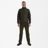 Veste matelassée Moor vert avec détails tricotés contrastants