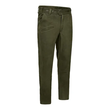 Pantalon Deerhunter Strasbourg vert, cuir naturel déperlant