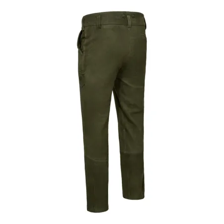 Pantalon Deerhunter Strasbourg vert, cuir naturel déperlant