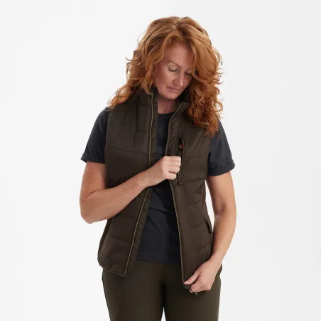Gilet chauffant femme Deerhunter marron sans manches | Ducatillon