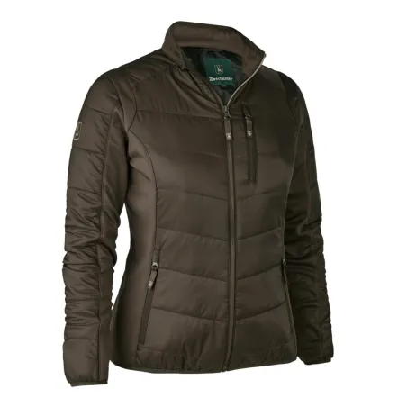 Veste chauffante femme Deerhunter marron matelassée | Ducatillon