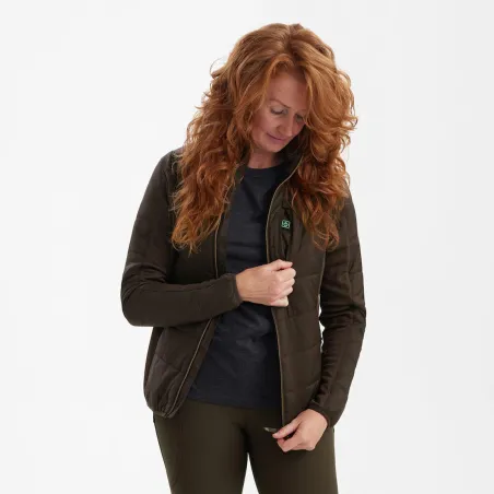 Veste chauffante femme marron taille 36/38 avec système chauffant intégré