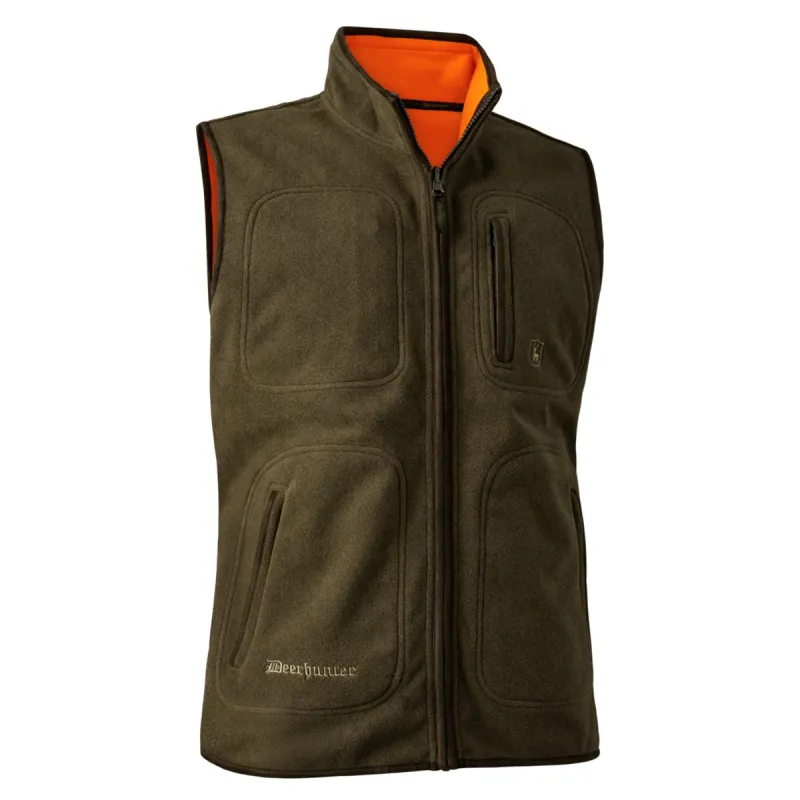 Gilet polaire réversible Gamekeeper orange/vert - Certifié EPI CAT II
