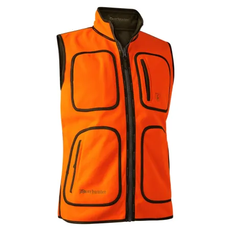 Gilet polaire réversible Gamekeeper orange/vert - Certifié EPI CAT II