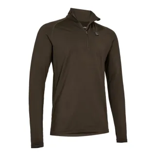 Sous-pull chauffant Deerhunter Heat Game marron col zippé