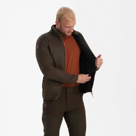 Veste chauffante Deerhunter marron en polyamide ripstop