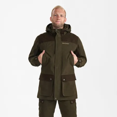 Veste Deerhunter Eagle verte imperméable à capuche amovible